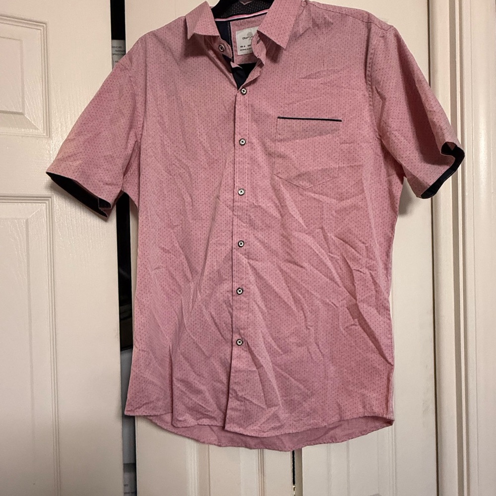 Casual red Button-Down Shirt for Men